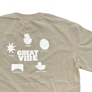 T-shirt Oversize in Cotone Kaki - Stampa Grafica 'Great Vibe' Stile Casual Trendy - Product Image 4