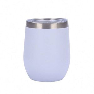 Powder Coat Anti-Slip Exterior Design Egg <b>Cup</b> Tumbler 12Oz <b>Reusable</b> Eco Friendly <b>Cup</b> Housewarming Gift Choice ASM09 - Product Image 2