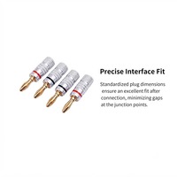 Conector Banana de 4mm Chapado en Oro, Aleación de Aluminio y Cobre, Sin Soldadura, para Cable de Altavoz, Sistema de Cine en Casa y HiFi