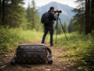 Borsa per fotocamera 3-in-1 in pelle casual per l'uso con la fotocamera - Product Image 2