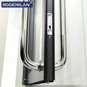 Porte extérieure en aluminium à double vitrage anti-ouragan Rogenilan, porte à battants à rupture de pont thermique pour maisons - Product Image 5