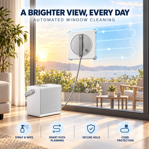 Robot nettoyeur de vitres ECOVACS WINBOT W2S OMNI avec pulvérisation ultrasonique et protection en 3 étapes pour la maison, le bureau, l'hôtel, les vitres - Product Image 1