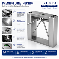 Torniquete de Puente de Acero Inoxidable 304 Zento ZT-805A, Puerta Peatonal Bidireccional Totalmente Automática de 30/Min con Millones de Ciclos, IP54