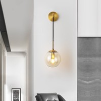Lampu Dinding Kaca Bulat Nordic Decorative Magic Bean untuk Latar Belakang Kamar Tidur, Lampu Cermin Kamar Mandi