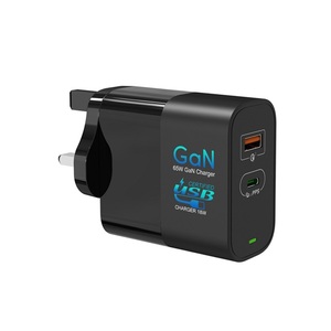 สินค้าขายดีประจำปี <span class=keywords><strong>2023</strong></span> ที่ชาร์จ USB-C แบบสองพอร์ต QC3.0 & PD 65W GaN ที่ชาร์จติดผนัง 65W PD สำหรับ <span class=keywords><strong>Chromebook</strong></span>, สมาร์ทโฟน, แท็บเล็ต - Product Image 1