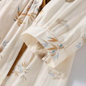 <span class=keywords><strong>Pigiama</strong></span> in puro cotone a doppio strato in stile cinese, abbigliamento <span class=keywords><strong>leggero</strong></span> da <span class=keywords><strong>donna</strong></span> a maniche lunghe - Product Image 3