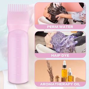 Botella de Plástico PET Esmerilado de 200 ml, Ecológica, con Peine Aplicador de Aceite para Cabello, Profesional, Personalizable en 3 Colores, para Salón de Belleza y Barbería - Product Image 4