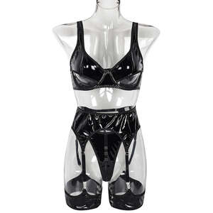 Set di Lingerie in <span class=keywords><strong>pelle</strong></span> esotica matura e seducente da <span class=keywords><strong>donna</strong></span> reggiseno in Nylon Sexy Sexy da ragazza Sexy con decorazione in pizzo con <span class=keywords><strong>perizoma</strong></span> scavato - Product Image 6