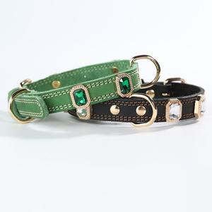 Collares de Cuero Genuino para Mascotas, Transpirables, con Diamantes de Colores, Collares de Cristal de Lujo para Gatos - Product Image 2