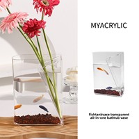 Vase en acrylique transparent au design minimaliste, pour arrangement floral hydroponique intégré sur bureau, décoration d'intérieur