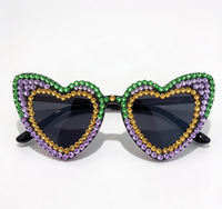 Lunettes de soleil en strass pour le Mardi Gras, accessoires de défilé, lunettes de carnaval pour femmes