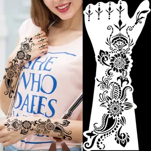 Henna Design Schablone Tattoo Aufkleber sind und Hand Henna Art Indian Temporary Tattoo Schablonen wieder verwendbares Arabisch