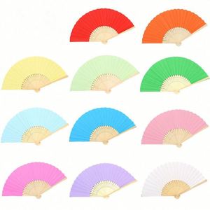 Abanico Plegable de Mano Negro, Tela de Seda Sintética, Estilo Arte Folclórico de Bambú Pintado, Recuerdos para Bodas, Regalos para Baby Shower, Bolsas de Regalo - Product Image 4