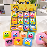 Jouet cube souple à visage amusant, à récupération lente, anti-stress, sensoriel, styles variés, OEM ODM, vente en gros
