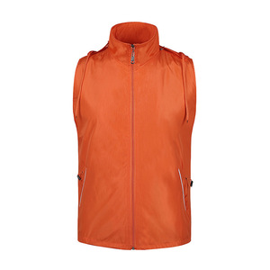 Outdoor Sports Vest Men Thin Stripe Detachable Hood Waterproof Workwear Team Building Engineering Vest - Product Image 2
