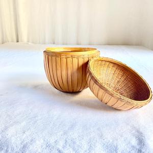 Cesta de Bambú Vintage China con Tapa, Caja Redonda Tejida a Mano para Almacenamiento, Caja de Té, Decoración Wabi Sabi, Proveedor OEM Vietnam - Product Image 6