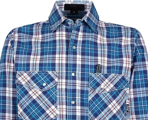 Camisa a cuadros ignífuga FR Clothing CAT2 de 7.5 oz con botones a presión y mangas de algodón FR para soldadura - Product Image 5