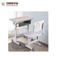 Ensemble Chaise et Bureau d'Apprentissage pour Enfants, Durable, Réglable en Hauteur, Ergonomique, Siège en PP Multicolore, Cadre en Acier, Vente Directe Usine