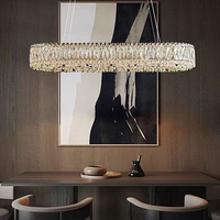 Lustre en cristal K9 en acier inoxydable de luxe, luminaire suspendu moderne pour salon, chambre d'hôtel, restaurant, lampe longue suspendue