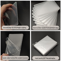 Protège-cartes transparents de 0,2 mm d'épaisseur 76*101 mm, pour chargement par le haut et par le côté, en plastique robuste
