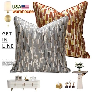 24 "22" 20 "18" Plaid Plaid <span class=keywords><strong>federa</strong></span> quadrata di lusso <span class=keywords><strong>federa</strong></span> Jacquard <span class=keywords><strong>verde</strong></span> grigio copricuscino decorativo divano - Product Image 3