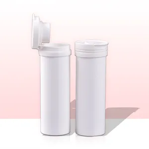 10-15 Tablets Available Plastic Tube With Spring Top Biodegradable Effervescent Tablet Tube Pharmaceutical Plastic Pills Tube