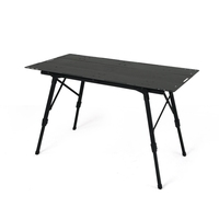 Table pliante en alliage d'aluminium à trois panneaux, très vendue, avec pieds télescopiques réglables pour le camping et les pique-niques en plein air