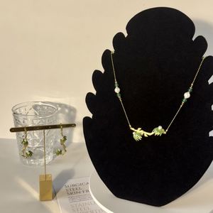 Conjunto de Collar y Aretes de Perlas de Estilo Chino de Alta Gama para Año Nuevo, Chapado en Plata, Joyería para Mujer, Venta al Por Mayor - Product Image 6