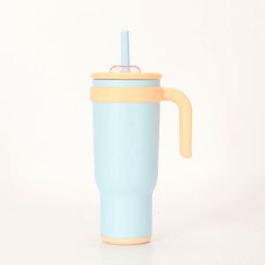 Stainless Steel Toddler Travel Coffee Mug Custom Kids <b>Tumbler</b> <b>With</b> Handle and <b>Straw</b> American Style Vacuum Insulated Flask - Product Image 1