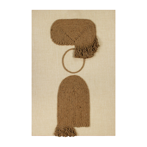 Decorazione Murale in Juta Geometrica Astratta Wabi Sabi, Arte in Fibra Intrecciata a Mano con Nappine, Quadro Decorativo Senza Cornice - Product Image 6