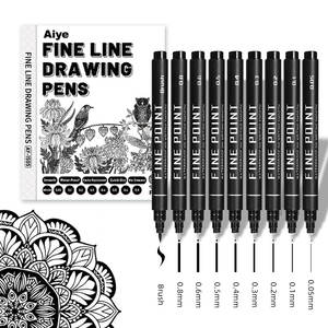 专业细线笔套装，适合艺术家绘画、素描、防水、精准线条，0.1 毫米至 0.8 毫米 - Product Image 4