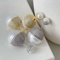 Nouvelles Boucles d'Oreilles Perles Micro-Pavées Luxe Élégance Intemporelle Bijoux de Mode Accessoires Vente en Gros