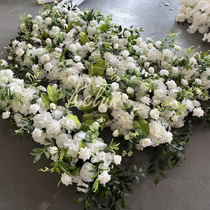 KE-FR050 Wedding Aisle <b>Runner</b> Floral Table <b>Runners</b> Rows Artificial <b>Red</b> Rose Flower <b>Runner</b> Arrangement for Wedding Decoration - Product Image 3