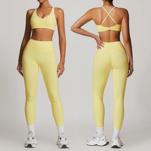 Yoga a vita alta aderente attillata da donna Yoga aderente e bella tuta da Fitness per la schiena da corsa - Product Image 2