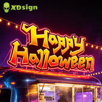 Enseigne néon LED personnalisée pour Halloween – Fantôme effrayant, citrouille Jack-o'-lantern – Personnalisation rapide pour entreprises publicitaires, fêtes, bars, parcs d'attractions