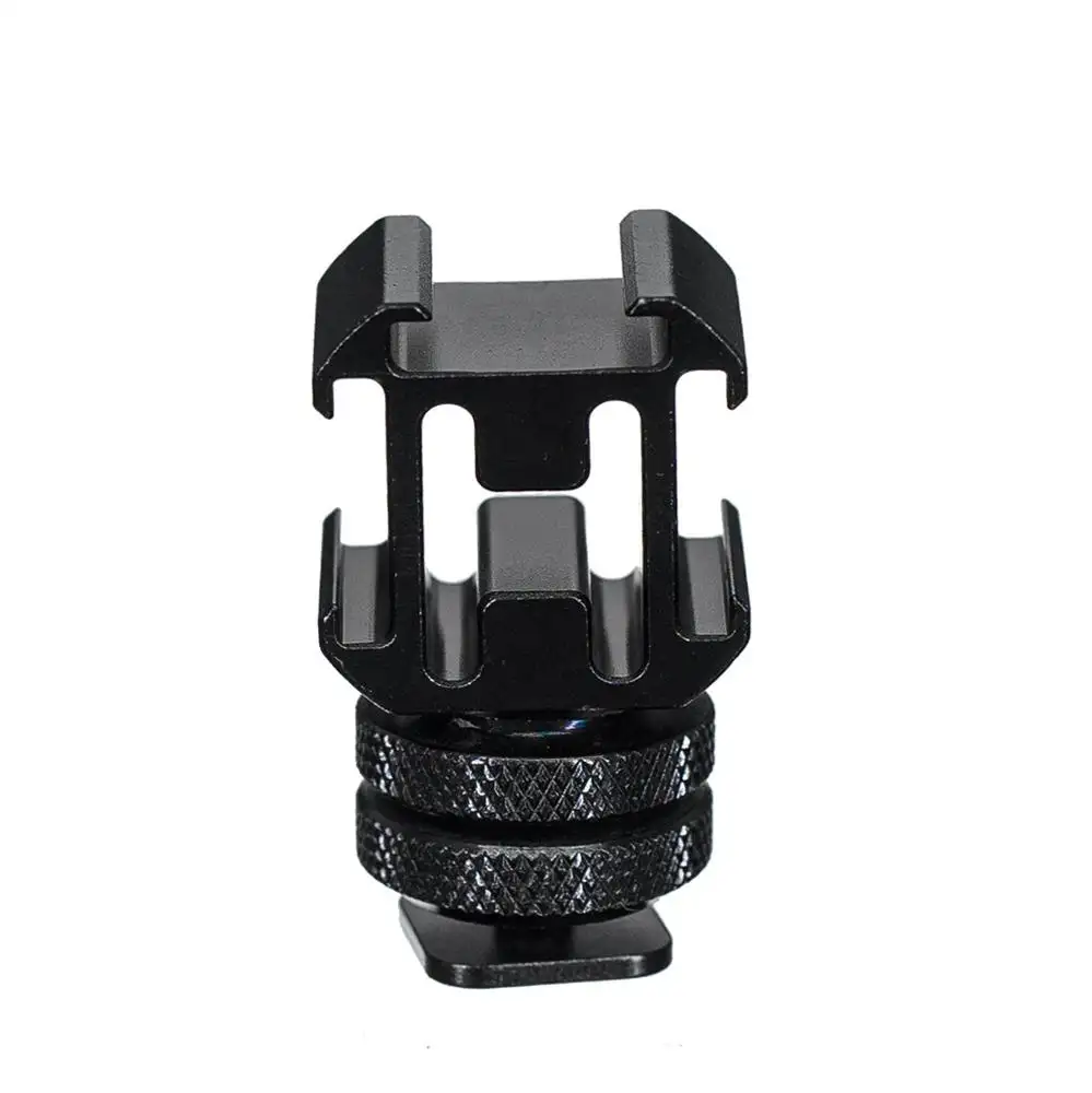 Factory Wholesale Mul-functional Flash Three-Hot shoe mount with 1/4" screw Universal for Microphone Fill Light Digital Camera