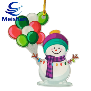 Meishan Nouveaux ornements de Noël, poupée bonhomme de neige, ballon, chaîne acrylique, décorations suspendues, ornements pour sapin de Noël, aimants pour réfrigérateur - Product Image 1