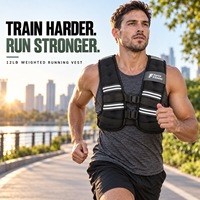 VIGFIT Soldes Exceptionnelles Gilet Lesté Rembourré 12 LB avec Sangles Avant Réglables pour Entraînement de Fitness en Salle de Sport