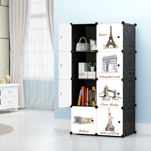 Armadio Contenitore in <span class=keywords><strong>Plastica</strong></span> Fai da Te a 8 Cubi, Pieghevole ed Estensibile, con Design Moderno di Alta Qualità Salvaspazio per Camera da Letto e Soggiorno - Product Image 6