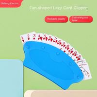 Support de cartes de jeu en forme d'éventail avec support, pince à cartes portable pour jeux de société, support de cartes paresseux en plastique pour enfants