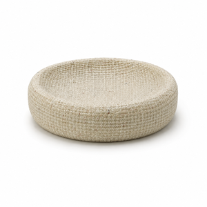Ensemble de salle de bain en résine de sable à texture lin naturel rustique, accessoires aspect tissé beige pour une décoration de salle de bain neutre - Product Image 4