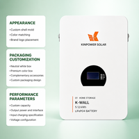 Système de stockage d'énergie mural de qualité supérieure, batterie au lithium 51,2 V, 5120 Wh, Powerwall