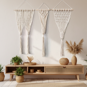 Cesta Colgante Tejida de Cuerda de Algodón Beige Moderna, Tapiz Hecho a Mano, Decoración del Hogar, Florero de Pared, Cama para Gatos, Accesorio para Mascotas - Product Image 2