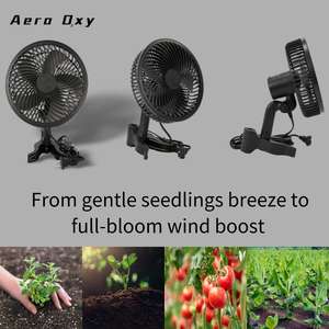 Ventilateur à pince pour tente de culture de 6 pouces, moteur EC personnalisé silencieux, 10 vitesses de vent dynamiques et oscillation à 3 niveaux, étanche - Product Image 6