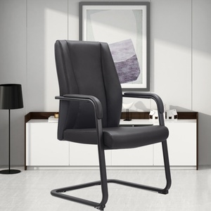 Sillas de Oficina Ergonómicas Giratorias de Respaldo Alto en PU Negro Moderno a Bajo Precio, Silla de Oficina Ejecutiva de Cuero de Lujo de Producción OEM en Venta - Product Image 5