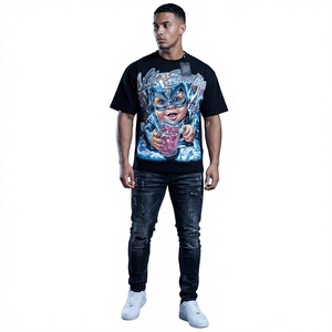 Camisetas de Algodón 100% para Hombre, de Manga Corta, con Estampado de Ángel y Diseño Mixto Emocional, Estilo Hip Hop, de Alta Calidad, Venta al por Mayor - Product Image 2