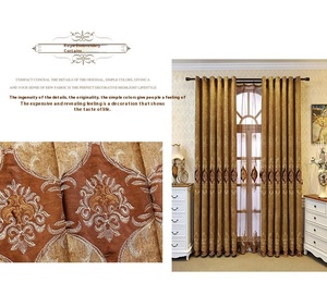 Bán buôn rèm cửa sang trọng curtainsembroidered trang trí nội thất màn cửa tùy chỉnh màu đen ra cửa sổ phòng khách phòng ngủ sẵn sàng rèm cửa - Product Image 2