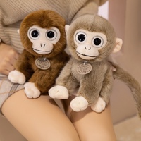 Peluche singe réaliste aux grands yeux, douce et moelleuse, avec longue queue, animal en peluche, poupée singe, animal de la jungle, jouet éducatif pour enfants, décoration de la maison, cadeau