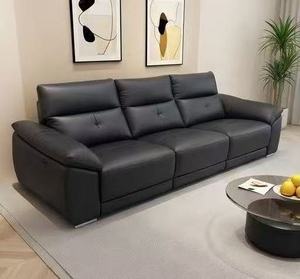 Sofá Reclinable Eléctrico de Cuero Moderno y Lujoso, Sofá de 3 Plazas con Asiento Extra Profundo y Puerto de Carga USB - Product Image 1