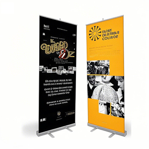 Customized Retractable Stand Windproof Roll-up Banner with Digital Printing and Aluminium Flagpole for Promotional Events